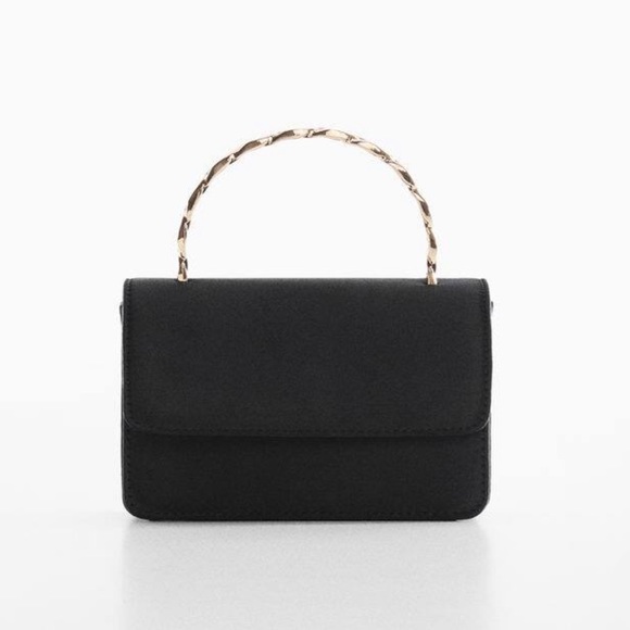 🥭 Mango satin black mini bag with top handle - Picture 3 of 9